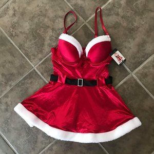*SEXY* Santa Babydoll Lingerie w/ Red G-string, Small